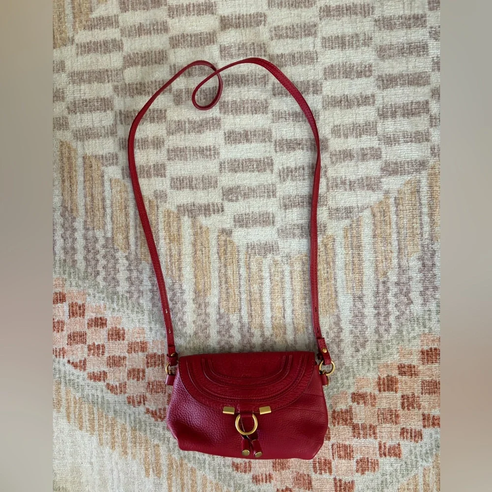 VGUC 2012 Chloe Mini Marcie Pochette Crossbody  Bag Purse Red Valentine's